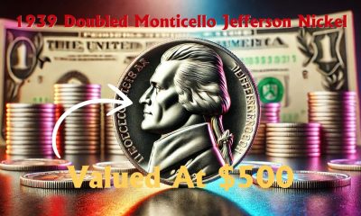 Identify the 1939 Doubled Monticello Jefferson Nickel Valued at $500